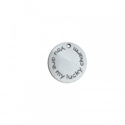 Pendentif Porte-Bonheur en bois « you are my Lucky Charm » 35 mm