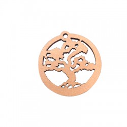 Pendentif en Bois avec Bonsai 35mm