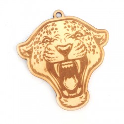 Wooden Pendant Lion Head 46x45mm