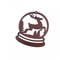 Pendentif en bois avec Renne 74 x 64 mm