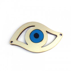 Pendentif/Intercalaire Œil en Bois 80x47mm