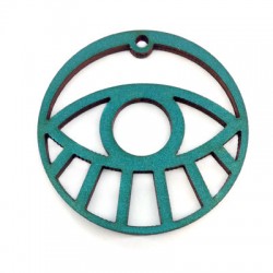 Pendentif en Bois avec œil porte-bonheur 50mm