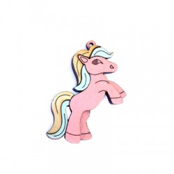 Pendentif pony en Bois 52x33mm