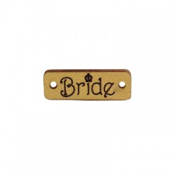 Connettore di Legno Targhetta con "Bride" Inciso 25x9mm