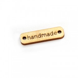 Intercalaire en Bois 30x9mm avec inscription "handmade"
