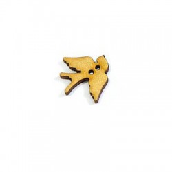 Wooden Button Style Swallow 18x22mm