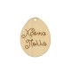Ciondolo in Legno a Forma di Uovo di Pasqua Χρόνια Πολλά 36X31 mm