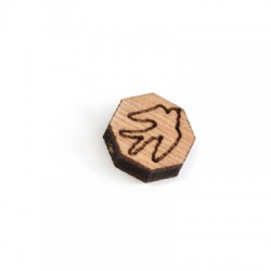 Pendentif Octogonal en bois Hirondelle 12 mm