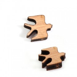 Pendentif en bois Hirondelle 13 x 12 mm