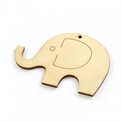 Pendentif éléphant en Bois 83x54mm