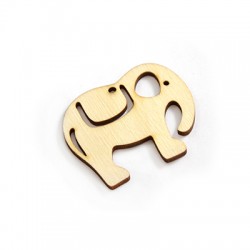 Wooden Pendant Elephant 55x45mm