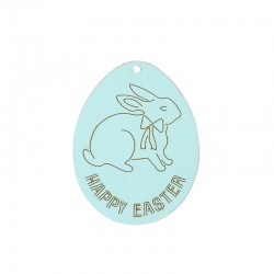 Colgante de Madera Huevo de Pascua "HAPPY EASTER" 59x46mm