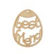 Ciondolo di Legno Uovo di Pasqua con Scritta "best friend" 60x48mm