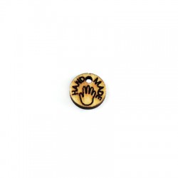 Breloque en Bois 10mm avec inscription "HAND MADE"