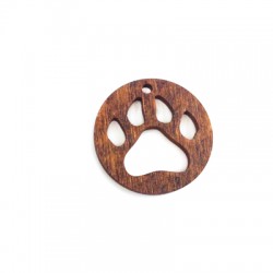 Pendentif avec empreinte animale en Bois 30mm