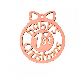 Pendentif en bois « Premier Noël de bébé » 70 x 60 mm