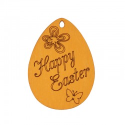 Pendentif en bois Œuf de Pâques 70 x 51 mm