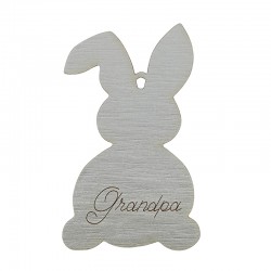 Colgante de Madera Conejo de Pascua "Grandpa" 89x55mm
