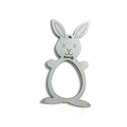 Pendentif en bois Lapin 100 x 55 mm