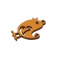 Pendentif en bois Oiseau 58 x 49 mm
