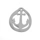 Pendentif rond en bois « Ancre » 50 x 45 mm