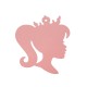 Wooden Pendant Princess 69x65mm