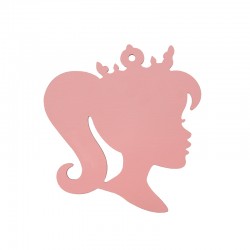 Pendentif Princesse en bois 69 x 65 mm