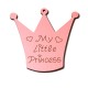 Ξύλινο Μοτίφ Κορώνα "My Little Princess" 80x82mm