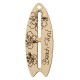 Pendentif en Bois planche de surf gravée "Breach Fun" 60x22mm