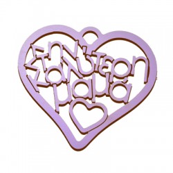Ciondolo in Legno a Forma di Cuore Στην Καλύτερη Μαμά 71X80 mm