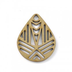 Pendentif en bois en Forme de Goutte 48 x 60 mm