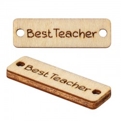 Connecteur en bois « Meilleur Professeur » 24 x 7 mm