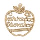 Colgante de Madera Manzana «Best Teacher» 70 x 63 mm