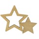 Decorazione in Legno a Forma di Stella 124X130 mm 2 Pezzi/Set