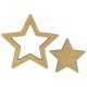Décoration en bois Étoile 124 x 130 mm 2 Pièces/Set