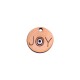 Charm di Legno Rotondo 20mm con Scritta 'JOY" ed Occhio Portafortuna Smaltato