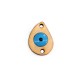 Wooden Teardrop Pendant Enamel Eye Connector 26x19mm
