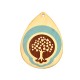 Colgante de Madera Gota Árbol Corazones 102x75mm
