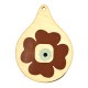 Pendentif en bois en Forme de Goutte avec Trèfle et œil Maléfique 102 x 75 mm