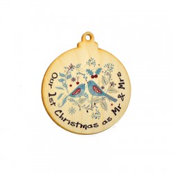 Pendentif rond Porte-Bonheur en bois 94 x 80 mm