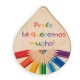 Pendentif en bois en Forme de Goutte « Profe te Queremos Mucho ! » 75 x 63 mm