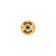 Conector de Madera Redondo Pintado con Ojo de Buena Suerte y frase ´´Lucky Charm´´ 20mm