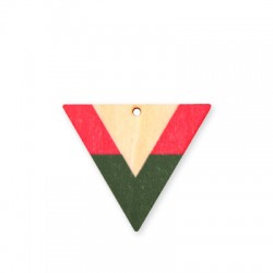 Pendentif en bois Peint Triangle 50 x 42 mm