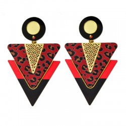 Pendentif en bois Peint Triangle 50 x 42 mm