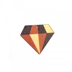 Pendentif en bois en Forme de Diamant 46 x 40 mm