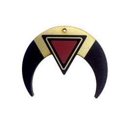Pendentif en bois Double Corne 55 x 46 mm