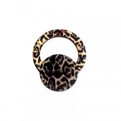 Pendentif en bois Irrégulier Imprimé Animal 41 x 45 mm