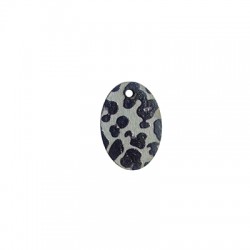 Pendentif en bois en Forme de Losange avec Imprimé Animalier 14 x 20 mm