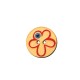 Wooden Button Round Flower March with Eye 20mm