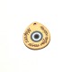 Wooden Pendant Teardrop "Μάρτης είναι νάζια κάνει" Eye 27x30mm